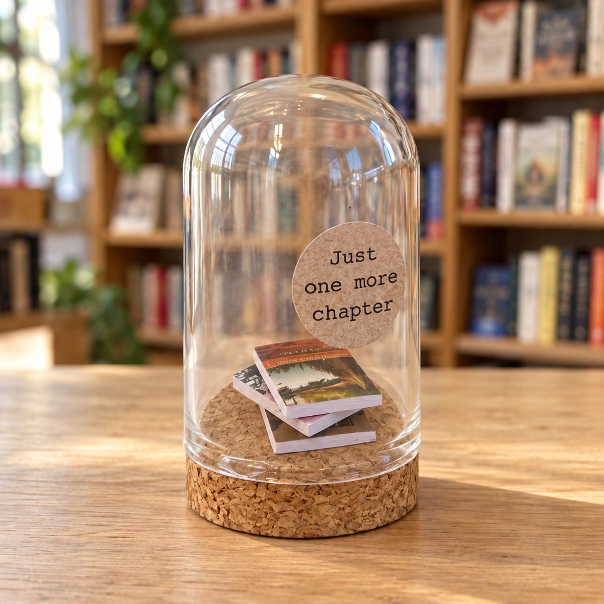 Mini boekjes in stolp – Just one more chapter