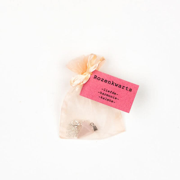 Pendel ketting Rozenkwarts