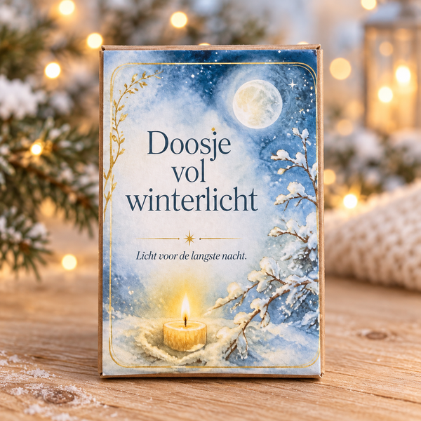 Doosje vol winterlicht gesloten in wintersfeer