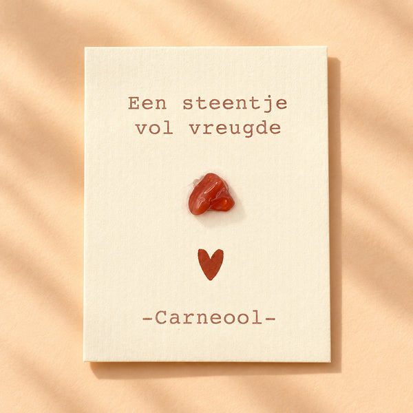 edelsteen cadeau kaartje Carneool
