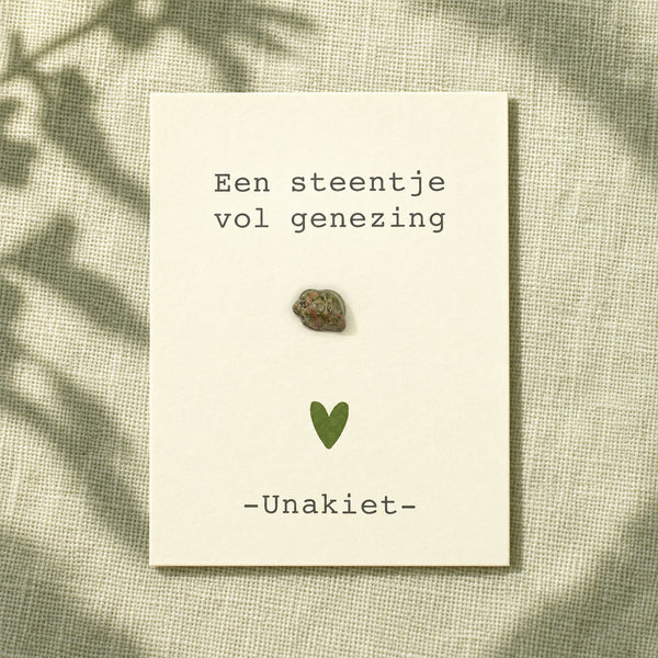edelsteen cadeau kaartje Unakiet