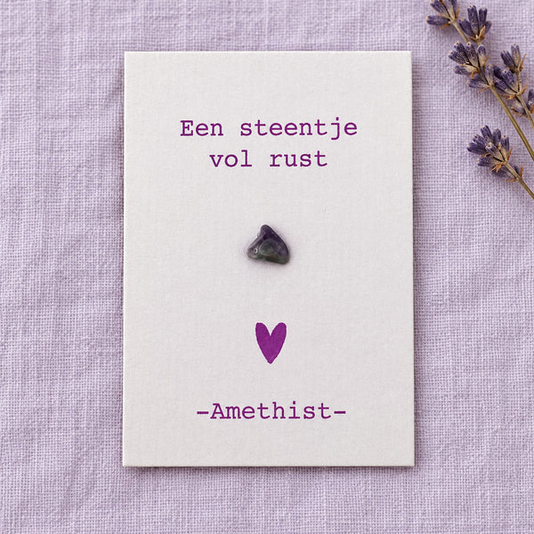 edelsteen cadeau kaartje Amethist