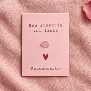 edelsteen cadeau kaartje Rozenkwarts