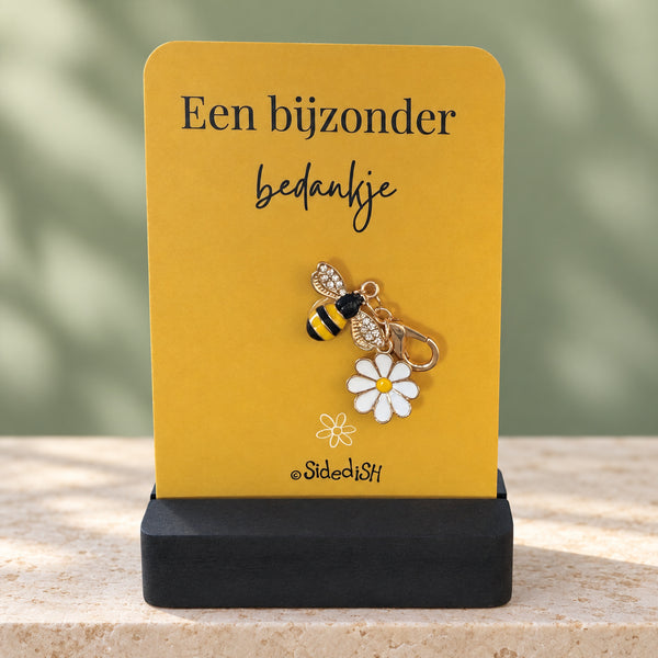 Kaartje op houdertje een bijzonder bedankje