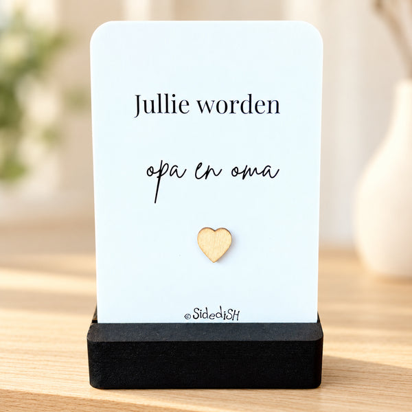 Kaartje op houder