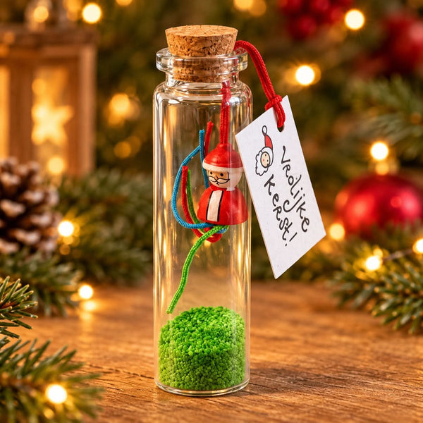 Geluksflesje Vrolijke kerst – met kerstman