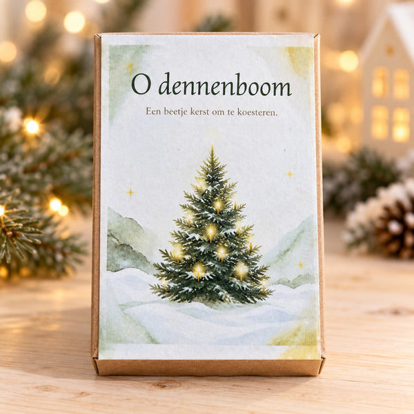 O dennenboom – kerst kijk- en cadeaudoosje gesloten