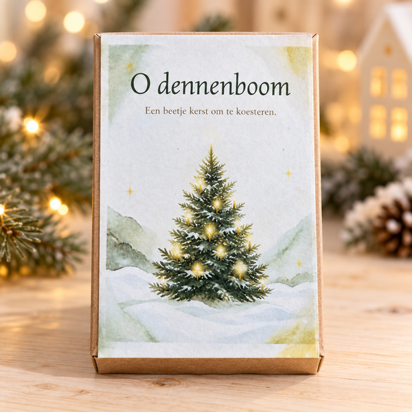 O dennenboom – kerst kijk- en cadeaudoosje gesloten