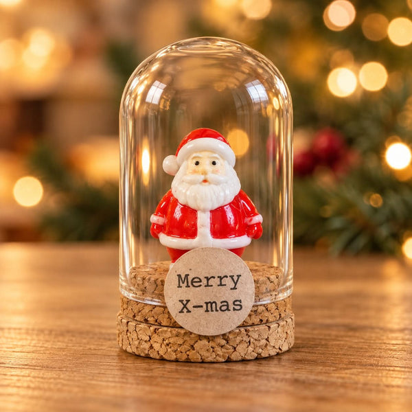 Kerstman in glazen stolp – Merry X-mas