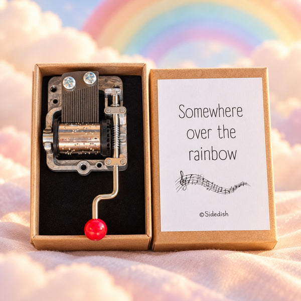 Muziekdoosje Somewhere over the rainbow met passende achtergrond
