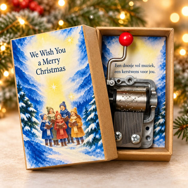 Muziekdoosje We Wish You a Merry Christmas – met kleurenprint