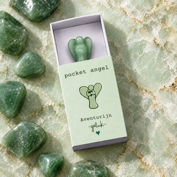 Pocket Angel aventurijn op edelstenen
