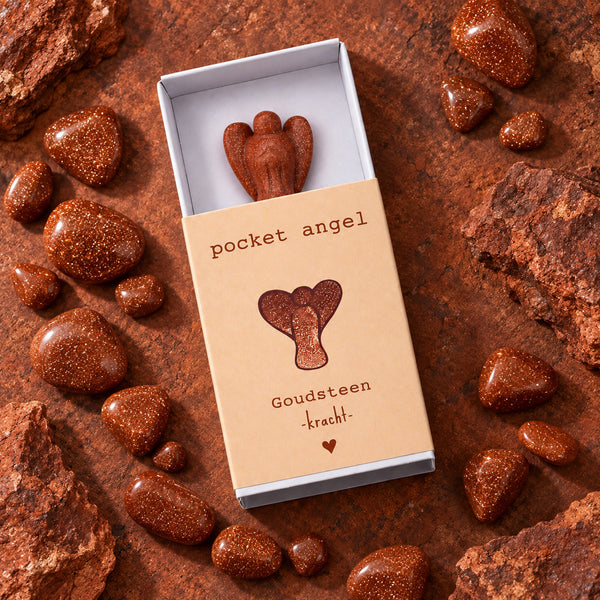 Pocket Angel goudsteen op edelstenen