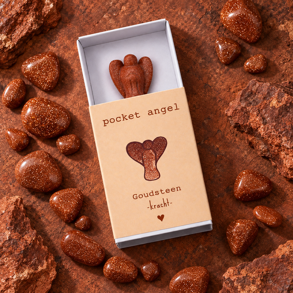 Pocket Angel goudsteen op edelstenen