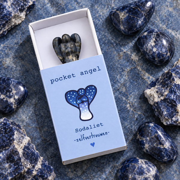 Pocket Angel sodaliet op edelstenen