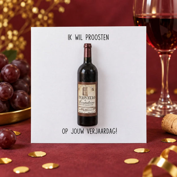Cadeaukaartje Proosten op jouw verjaardag – Wijn
