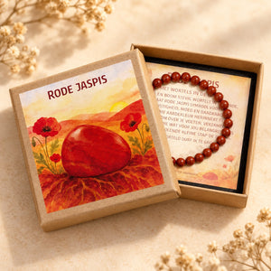 Rode jaspis armband in cadeaudoosje