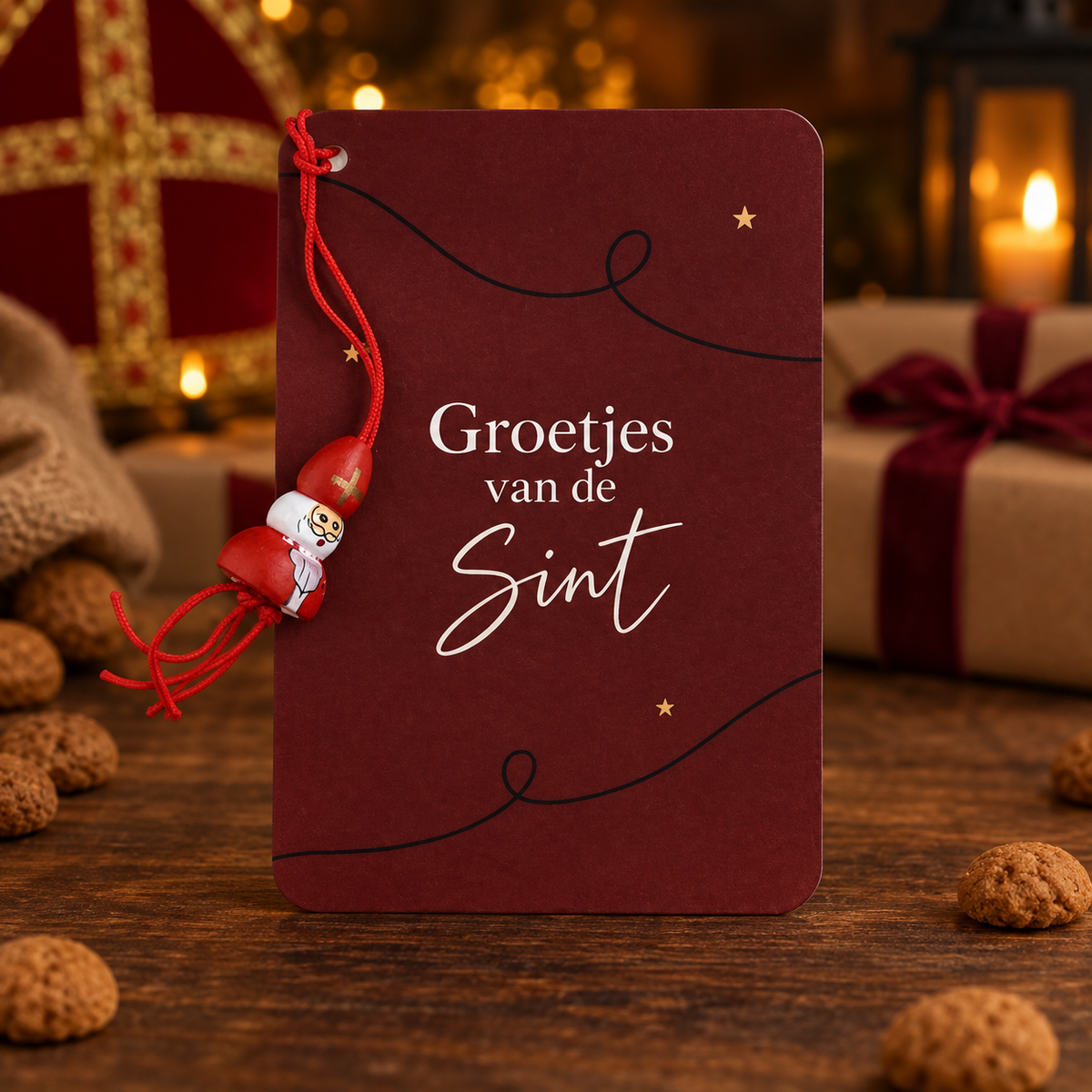 Groetjes van de Sint – kaartje met hanger