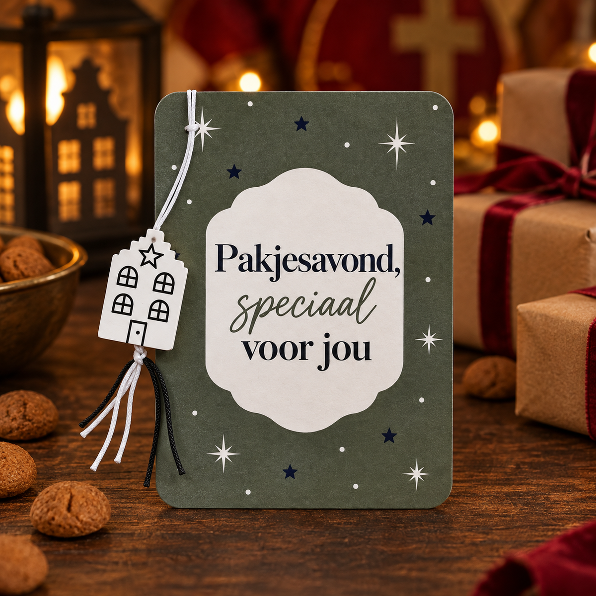 Pakjesavond, speciaal voor jou – kaartje met hanger