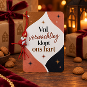 Vol verwachting klopt ons hart – kaartje met hanger