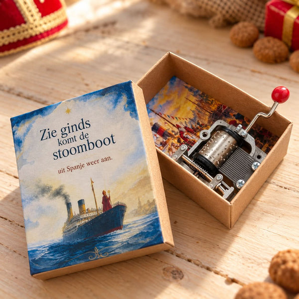 Sinterklaas muziekdoosje met geïllustreerde verpakking