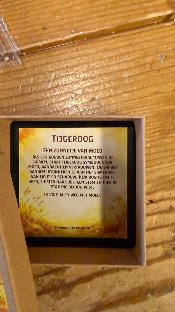 Tijgeroog inspiratiekaart in doosje